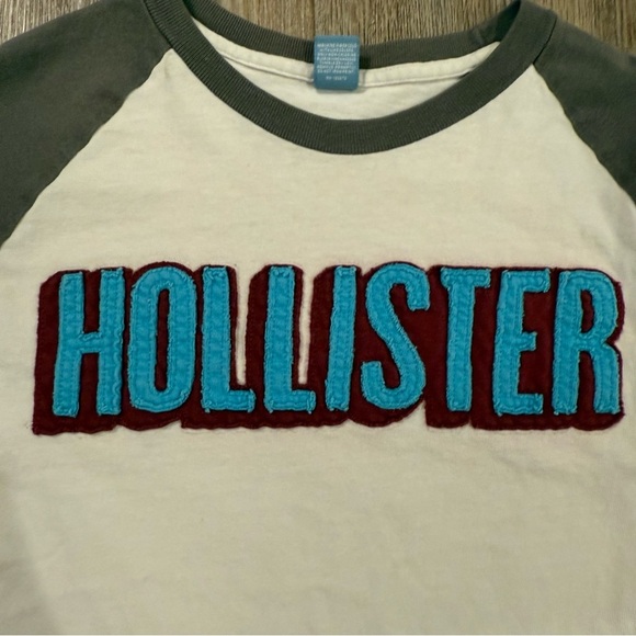 Vintage Y2K Hollister Baseball Shirt Men’s Large Logo Spell Out Preppy 90s Retro - Picture 3 of 8